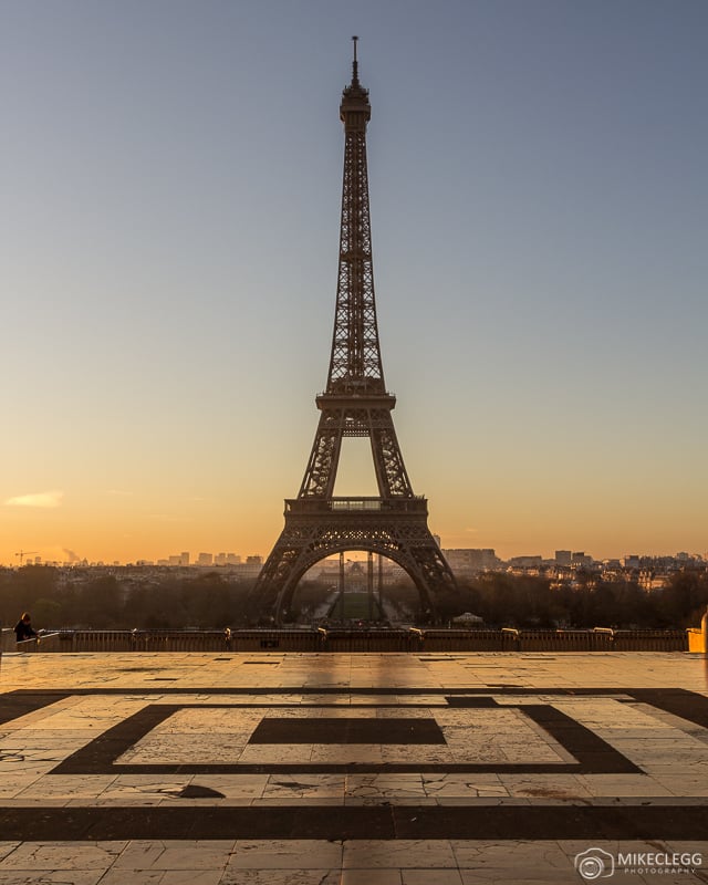 Eiffel Tower from Trocadéro at sunrise