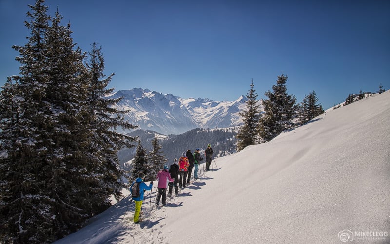 Snowshoe hikes up Schmittenhöhe in Austria