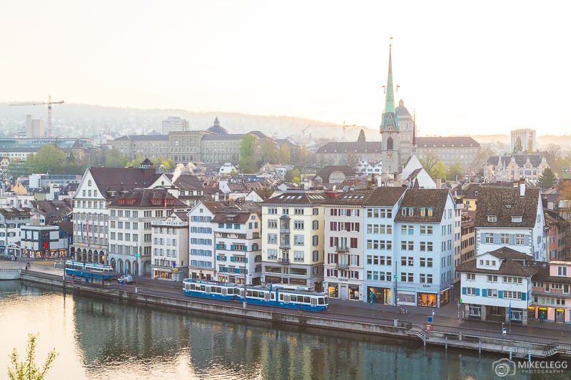 View from Lindenhof at sunrise