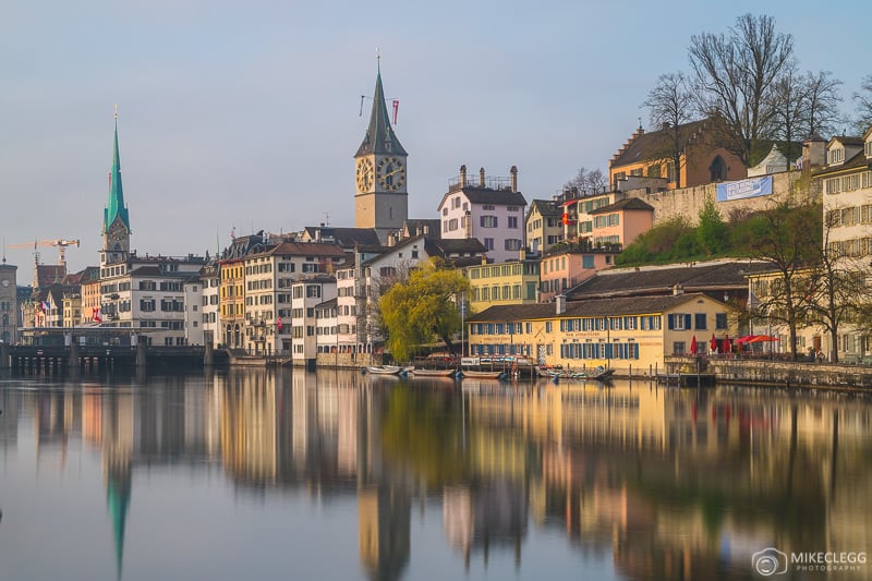 View of Zurich skyline from Rudolf Brun Brücke