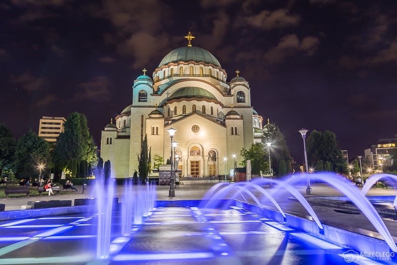 Church of Saint Sava in Belgrade at night