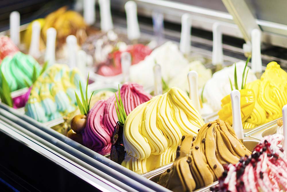gelato shop display
