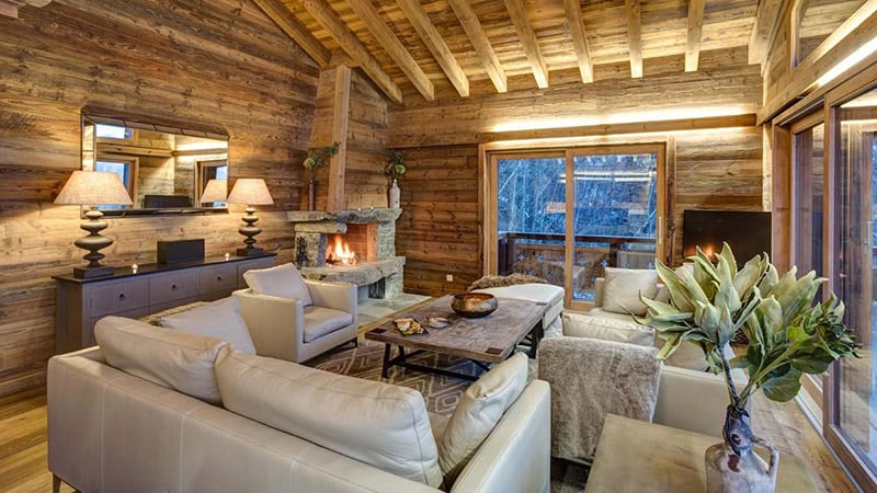 Beautiful lounges in catered Chalets - Chalet Altair in Nendaz Switzerland ©Skiworld~