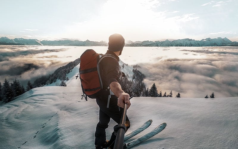 Using a selfie stick - CC0 - Unsplash