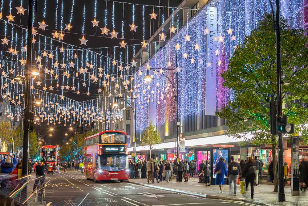 Oxford Street in London at Christmas - 2021