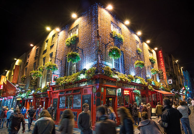 Dublin, Ireland at night - Temple bar