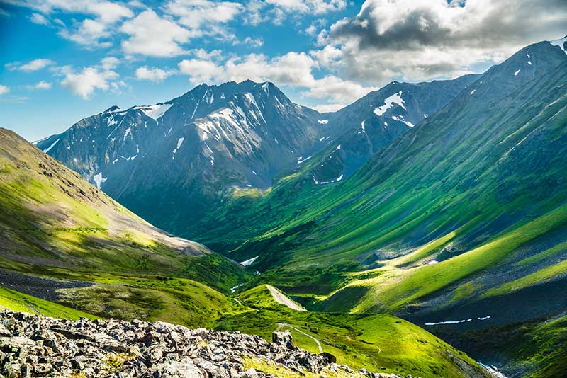 Landscapes along the Crow Pass Trail, Alaska