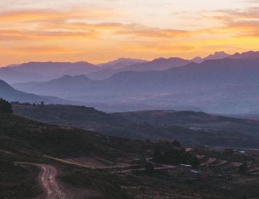 Sunrise on the route into Lesotho
