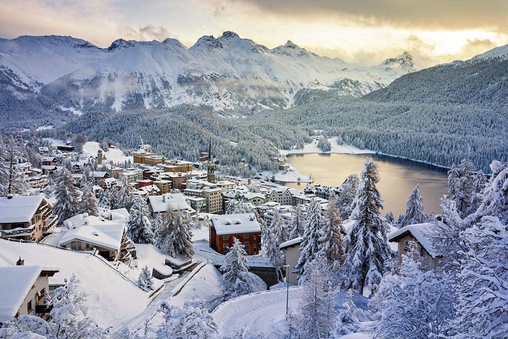 St Moritz in the winter