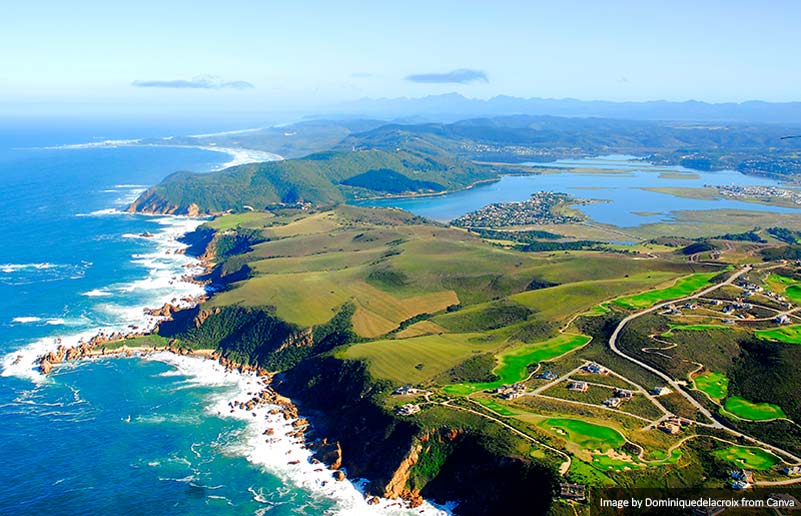 Aerial view of Knysna, Garden Route South Africa