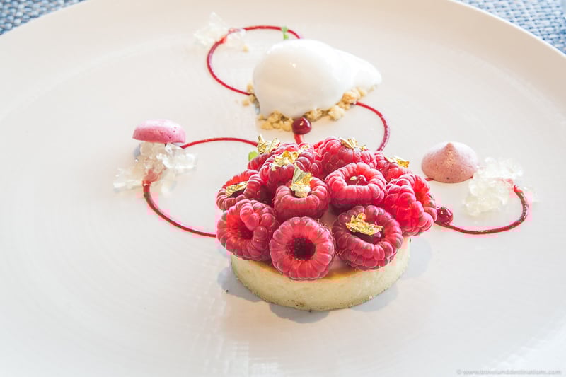 Beautiful desserts in a restaurant