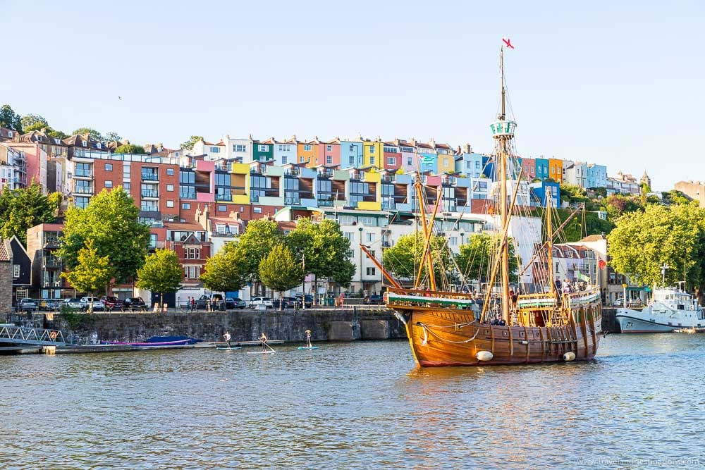 Bristol colourful buildings along the waterfront