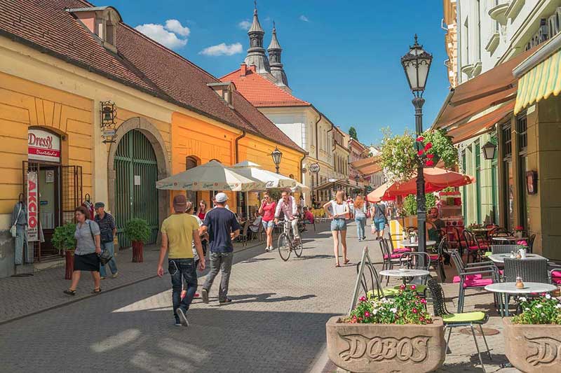 Eger streets in Hungary