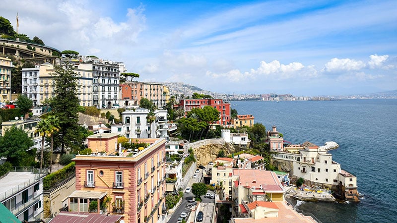 View of Naples in Italy