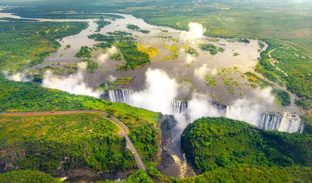 Victoria Falls aerial view