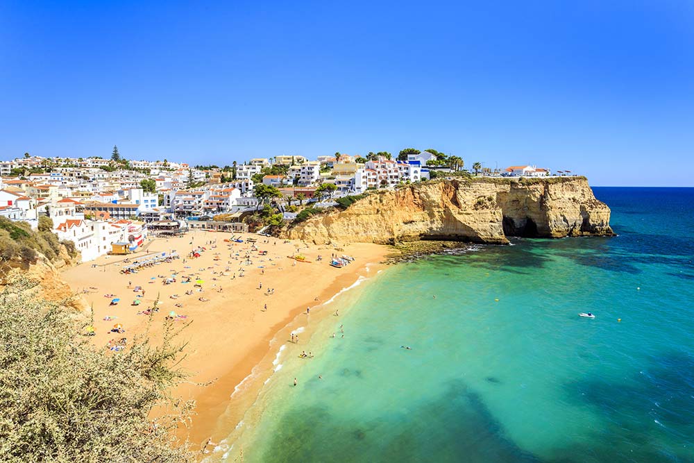 Beach at Carvoeiro in the Algarve