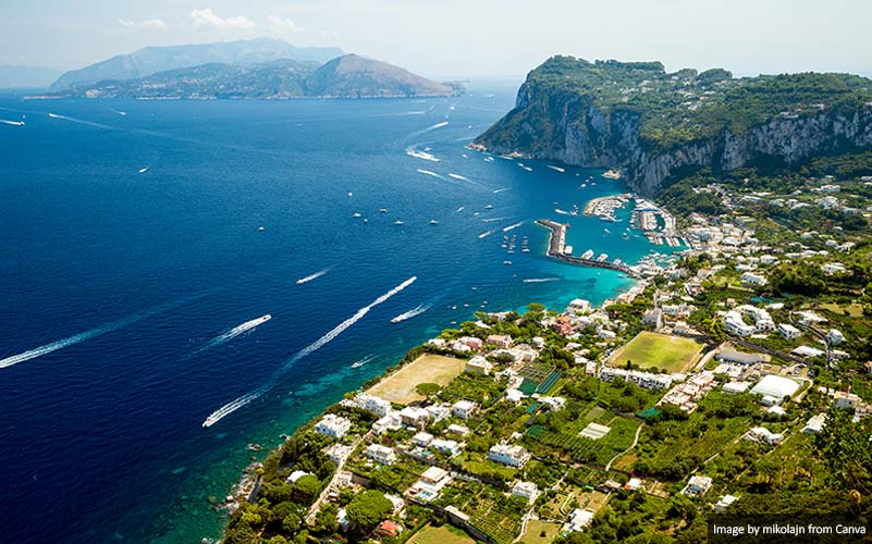 High view of Capri island