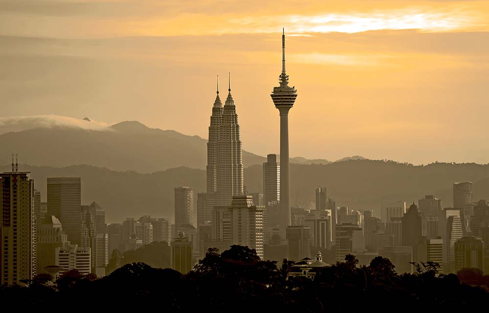 KL Tower in Kuala Lumpur in sunset
