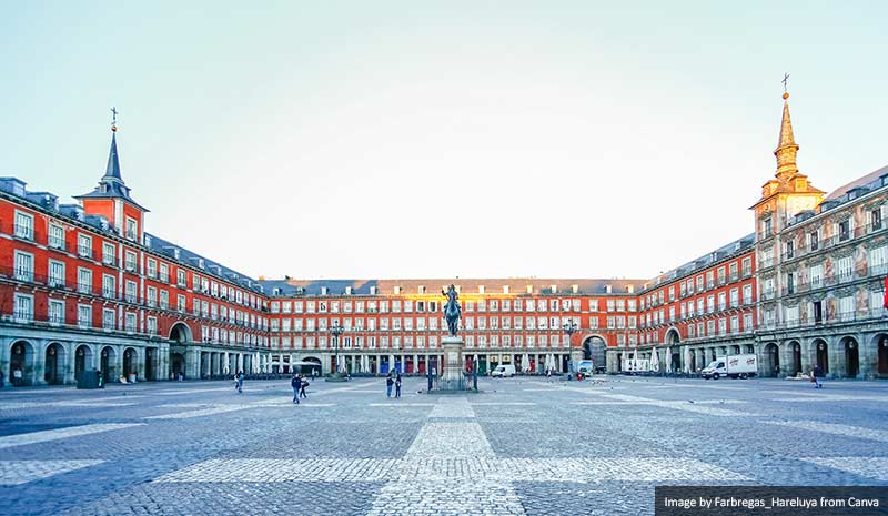 Plaza Mayor in Madrid , Spain