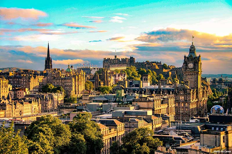 Edinburgh skyline from Calton Hill, Scotland