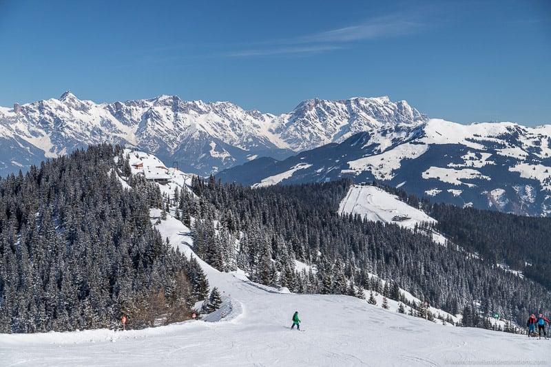 Mountains and ski resorts in the winter