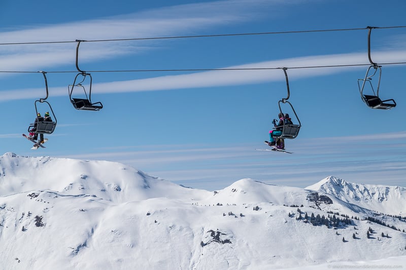 Ski lifts in the winter