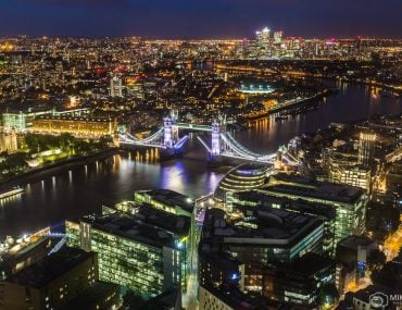 London skyline at night