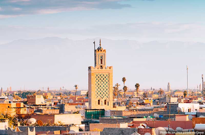 Marrakech old medina city, morocco
