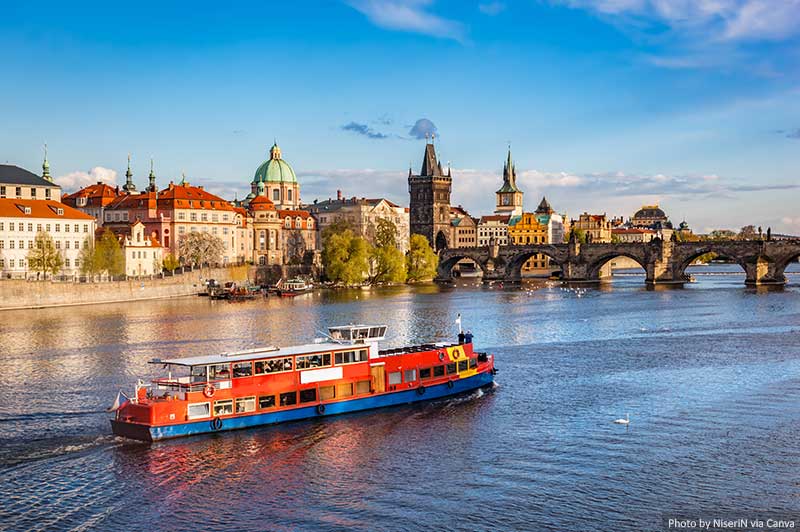 Cruise on the Vltava river in Prague