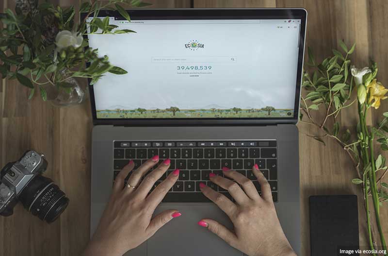 Ecosia on Laptop