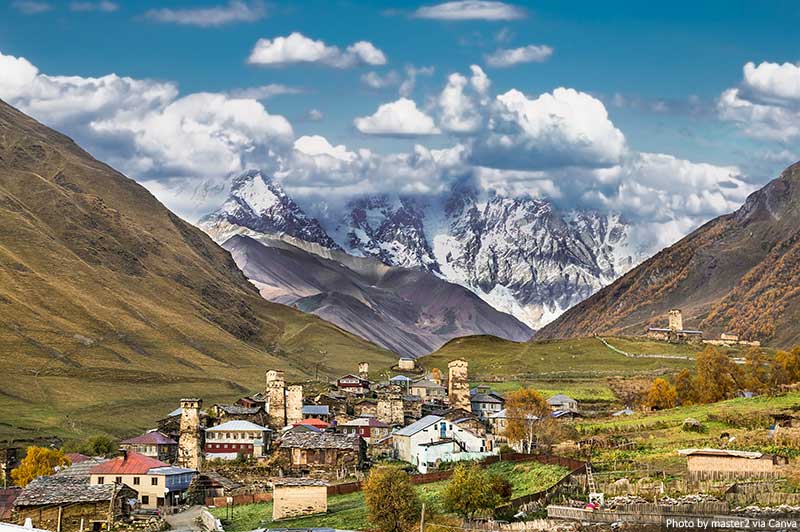 Ushguli village in Svaneti, Georgia