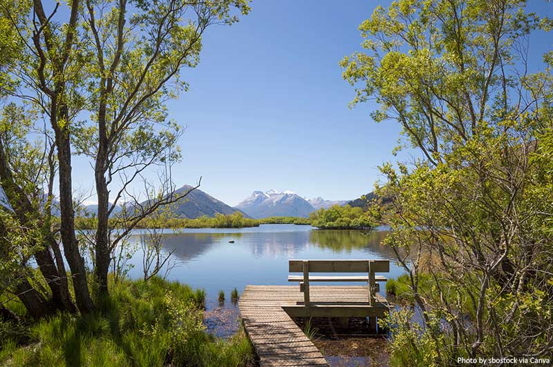 Glenorchy Lagoon and Boardwalk in New Zealand