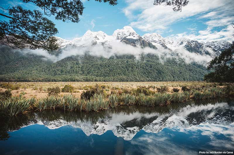 Mirror Lakes In Fiordland, NZ