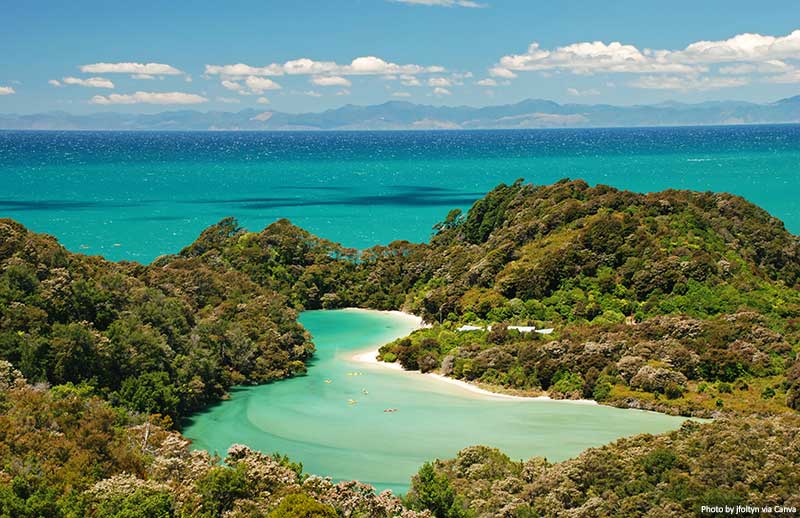 National park of Abel Tasman landscape