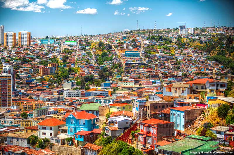Colourful City of Valparaiso in Chile