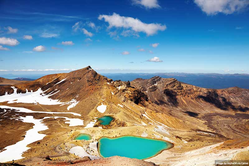 Emerald Lakes and Mountain Views - Tongariro in New Zealand