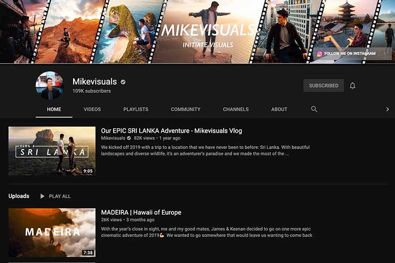 MikeVisuals-YouTube Screenshot