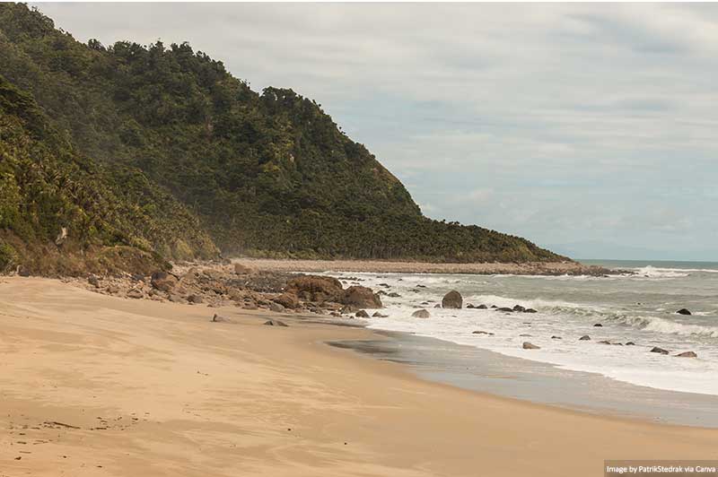 Scotts beach on Heaphy track in Kahurangi National Park