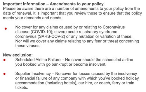 Policy exclusions example