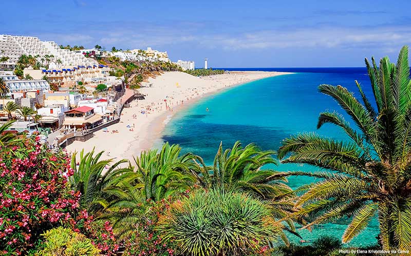 Beach Playa de Morro Jable on Fuerteventura