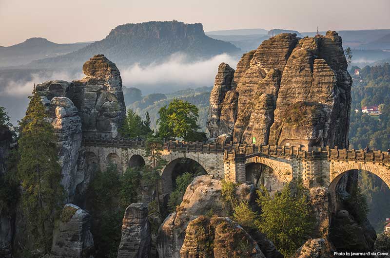 The Bastei bridge, Saxon Switzerland National Park, Germany