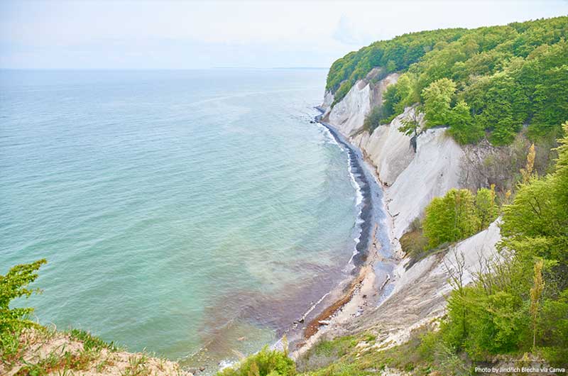 White chalk cliffs in Jasmund National Park