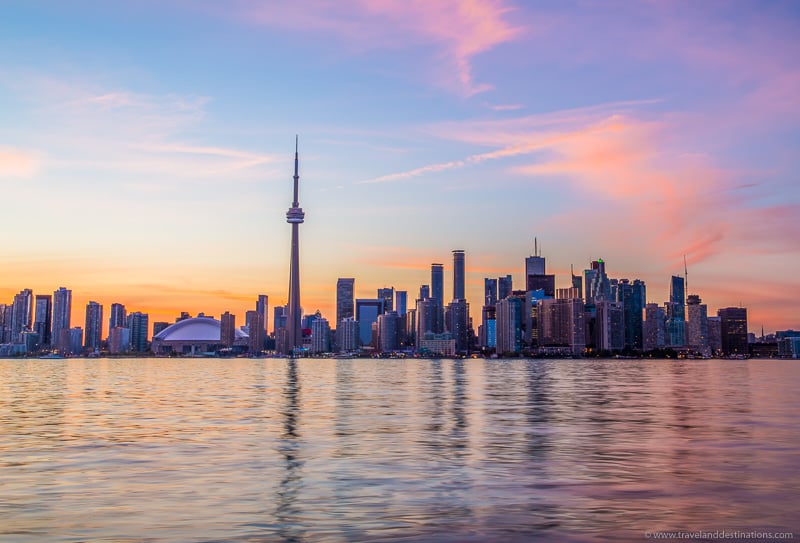 Toronto Skyline at sunset (from the Toronto Islands)