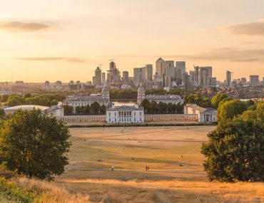 Views from Greenwich Park at sunset