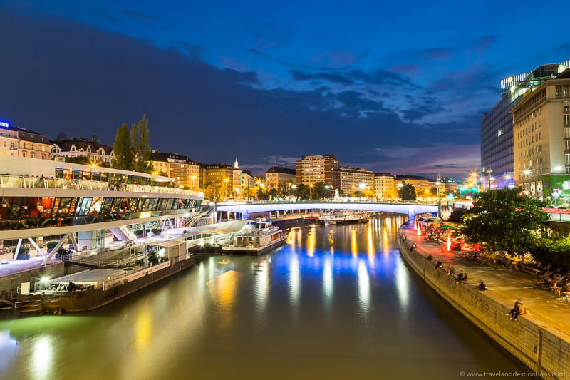 Danube Canal at night - Vienna