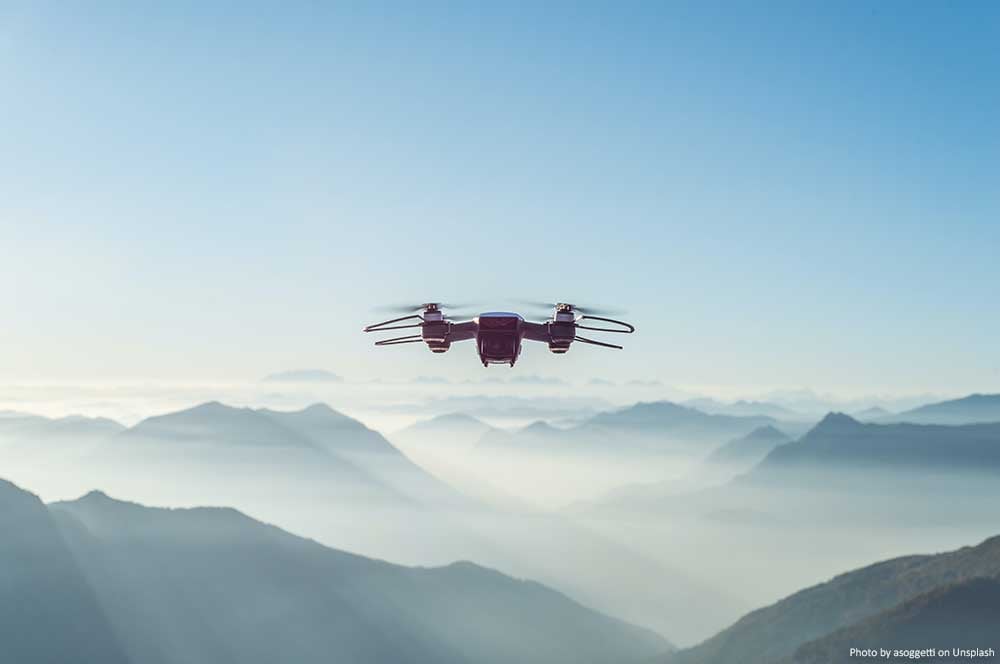 Drone and Mountains
