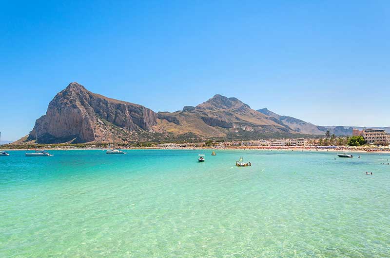 San Vito Lo Capo coast, beach and hills