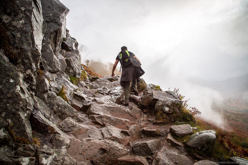 Steeper uneven sections on Ben Nevis Mountain Track
