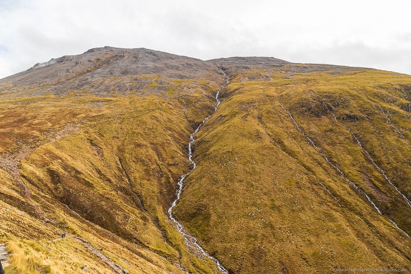 Waterfalls and streams on the Ben Nevis Track