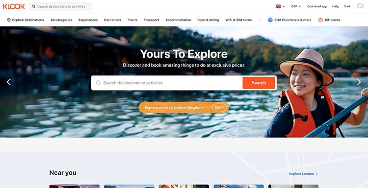 Klook screenshot